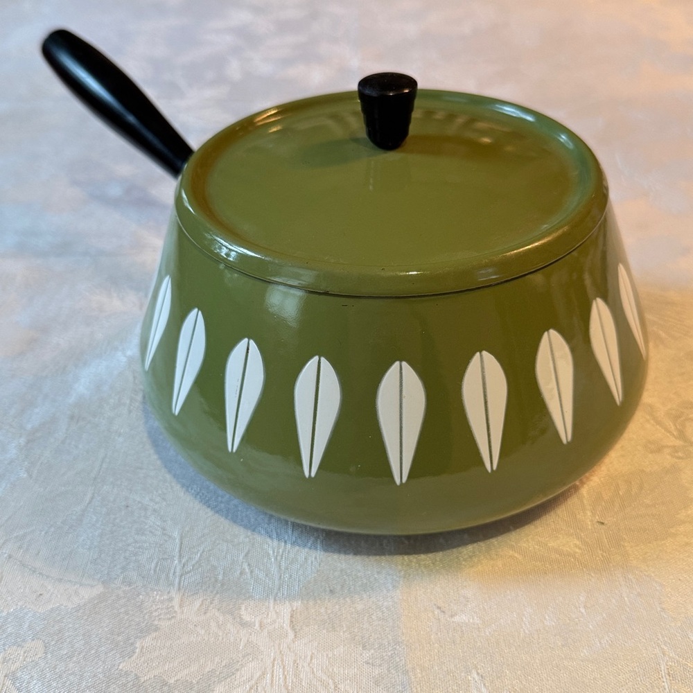 Green Catherineholm Enamelware Fondue Pot